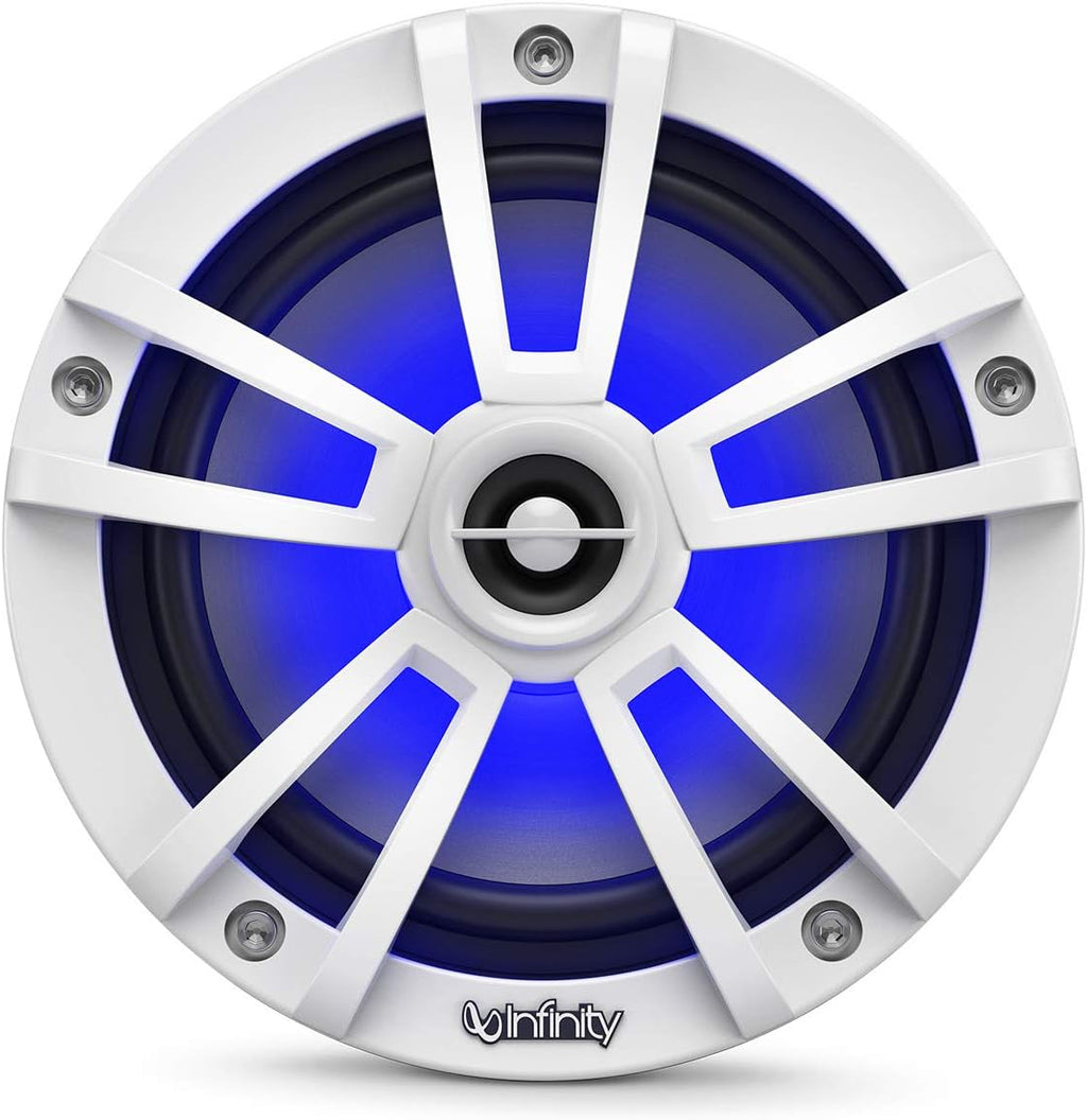 Infinity 622MLW Marine 6.5 Inch RGB LED Coaxial Speakers - White