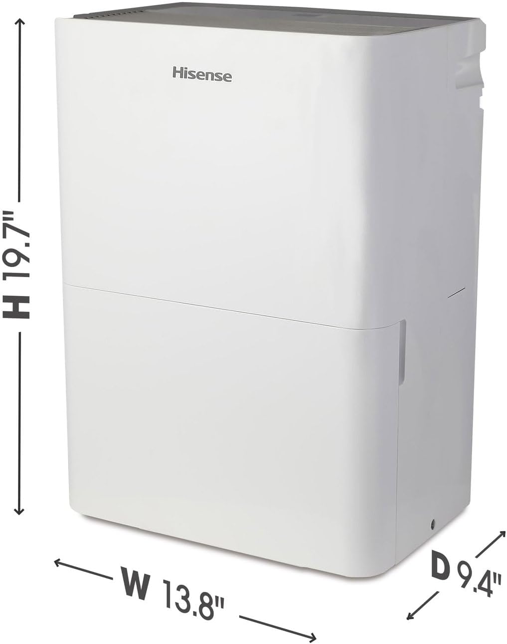 Hisense 35 Pint Compact Portable Dehumidifier with Slide-Out Bucket, Energy Efficient Quiet Humidity Absorber for Bathroom Bedroom Garage Attic Home Crawl Space, 3000 Sq. Ft.