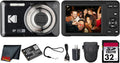 Kodak PIXPRO FZ55 Digital Camera (Black) | 16MP Sensor, 5X Optical Zoom, 28mm Wide-Angle Lens & Full HD Video | Great for Travel & Beginner Photography (FZ55BK) + 32GB Card + Case + Cleaning Cloth