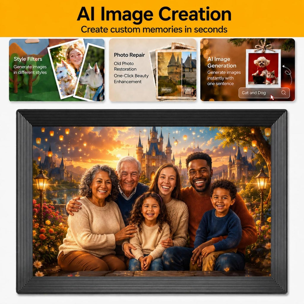 KODAK 15.6 Inch WiFi Digital Picture Frame, FHD 1080P IPS Touch Screen Photo Frame with 32GB Storage, App/Email/Google Photos Sharing, Video & Music Playback, Smart Calendar Weather, Gift for Mom