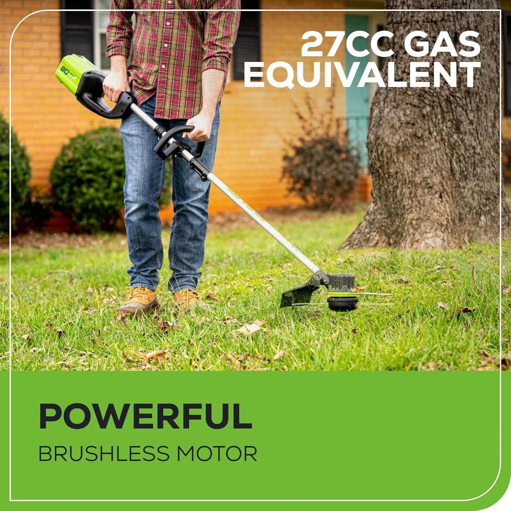 Greenworks 80V 16" Brushless Cordless String Trimmer – Battery & Charger Not Included, .080" Dual Line, Variable Speed, Lightweight Design, 4-Year Warranty