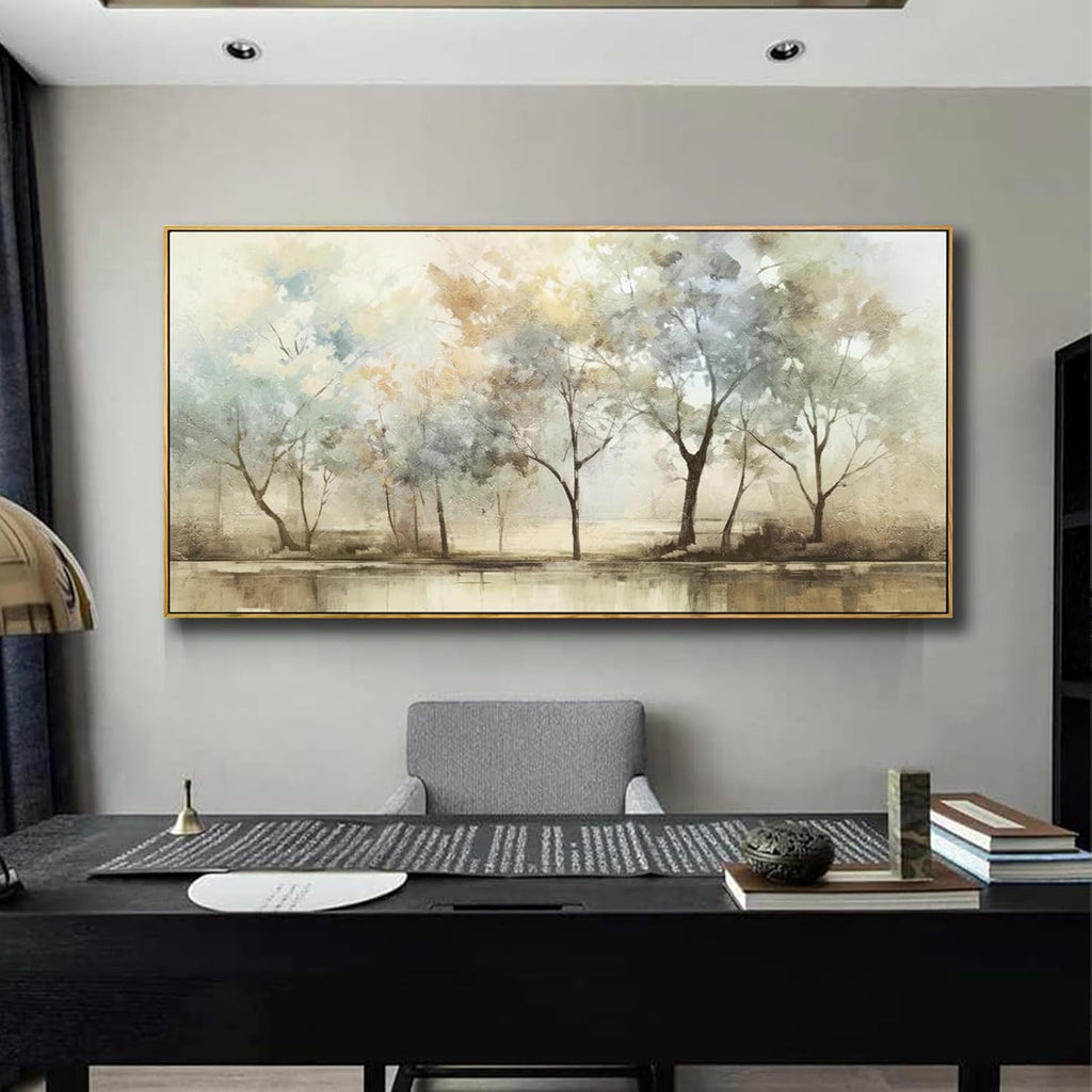 VHMING Abstract Wall Art Artwork Retro Trees Pictures Decor Canvas Painting Framed Ready to Hang Living Room Bedroom and Office Wall Decor 30x60 Inch