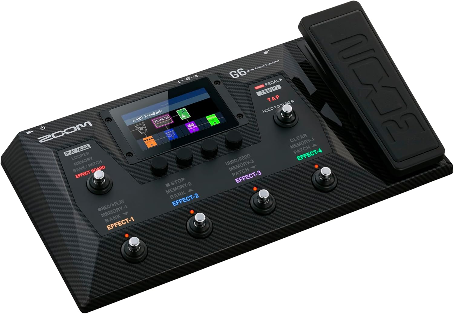 Zoom G6 Guitar Multi-Effects Processor with Expression Pedal, 100+ Effects, Amp Modeling & IRs, Looper, Touchscreen Display, and USB Audio Interface