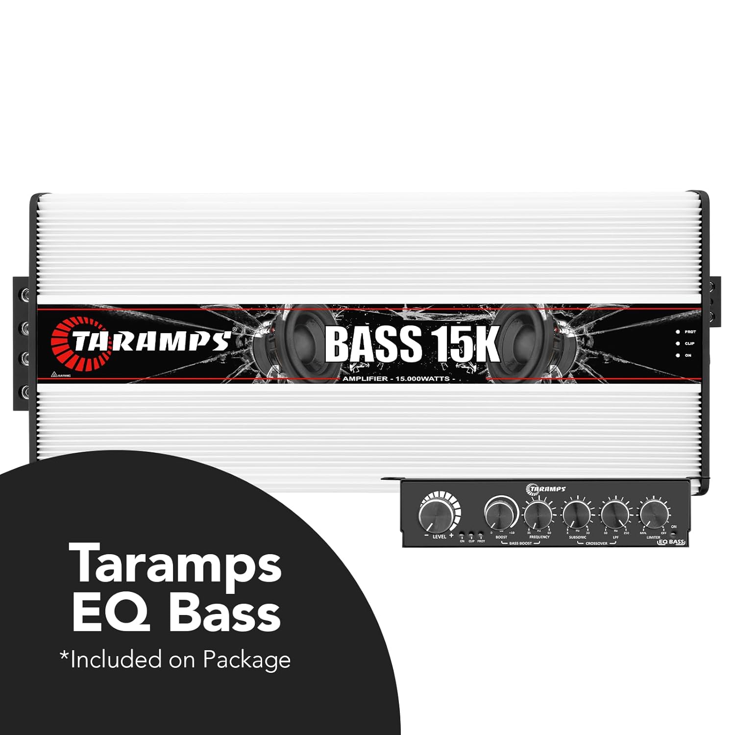 Taramps Bass 15k 1 Ohm 1 Channel 15000 Watts RMS, Mosfet Amplifier with EQ BASS, Gain Control, Class D, Monoblock Digital, Car Audio Amp, Great for Subwoofers