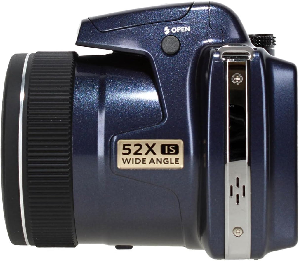 KODAK PIXPRO AZ528 Astro Zoom BSI-CMOS Bridge Vlogging Digital Camera 16MP 52X 1080p Wi-Fi (Midnight Blue) Bundle with 64GB Memory Card + Vlogger Tripod + Bag + Cleaning Kit + More Accessories