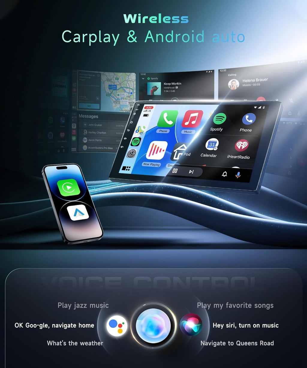 5/6GWiFi 8Core Qualcomm 4G+64G,Radio for Toyota RAV4 2007-2011 Radio Android Car Stereo 5.1Bluetooth,Wireless Carplay,DSP Hi-Res,Android Auto,9'' 1280P IPS Touch Screen,Cooling Fan,GPS,FM/RDS,Camera