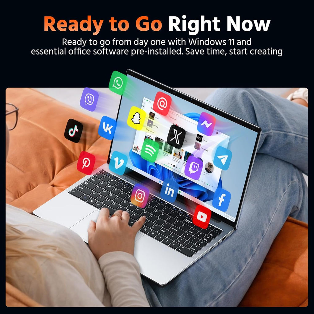 15.6" Laptop Computer Win 11 Office Suite FHD IPS sRGB Notebook 2.4G&5G WiFi BT 4.2 HDMI USB 3.0 5000mAh Battery for Home Student Business (8G+256G,N4000)
