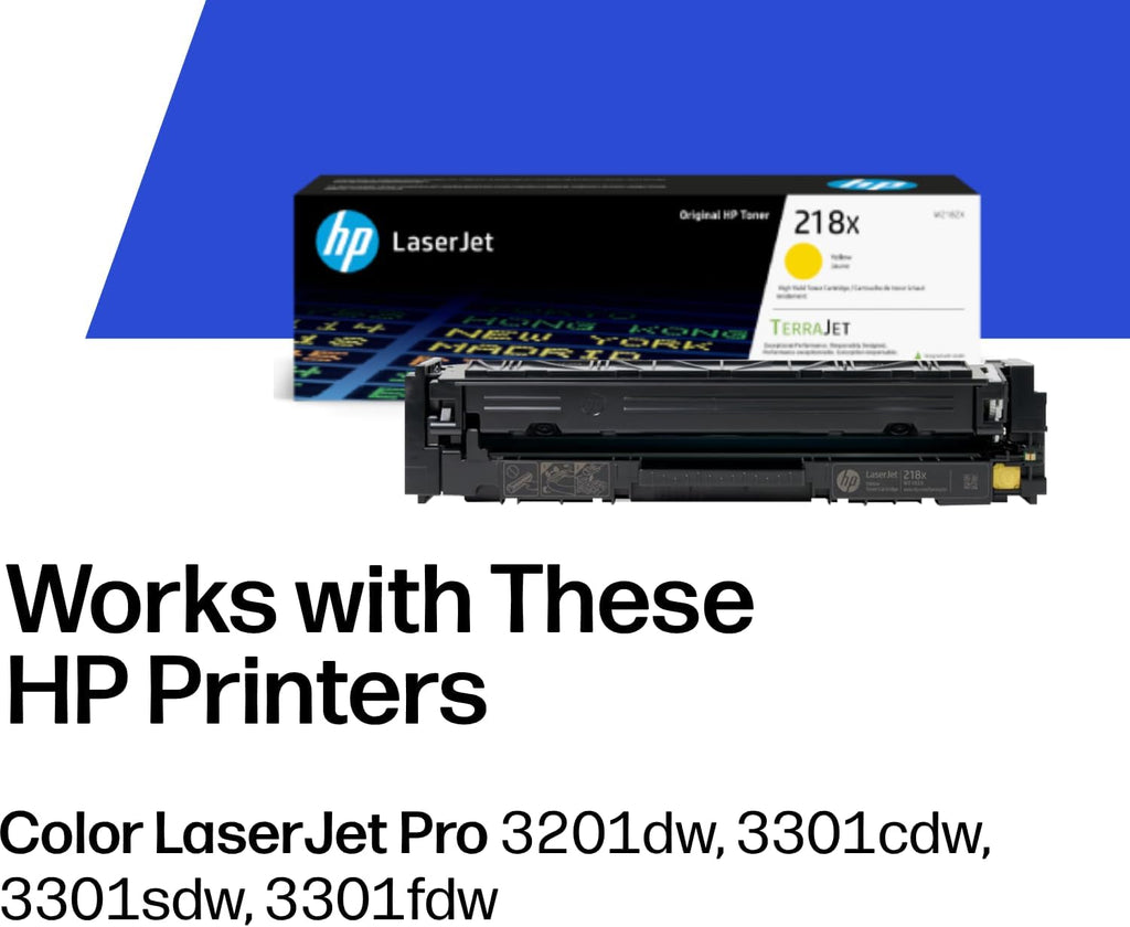 HP 218X Yellow High-Yield Toner Cartridge | Works with Color LaserJet Pro 3201, MFP 3301 Series | W2182X