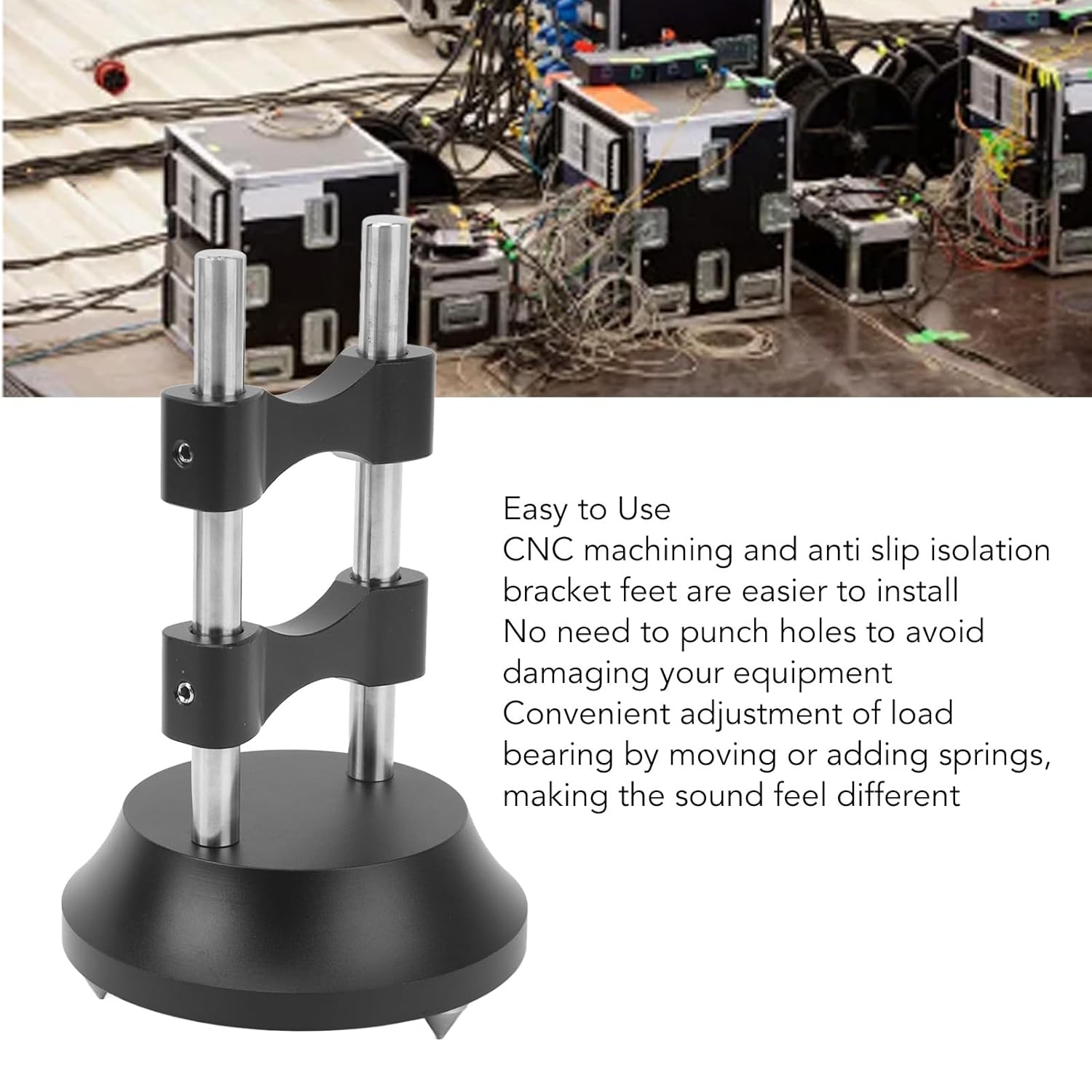 HiFi Cable Lifting Stand, Aluminum Alloy Vibration Isolation Cable Organizer Rack, Anti-Slip Wire Lift for Speaker, Amplifier, CD and DVD Player