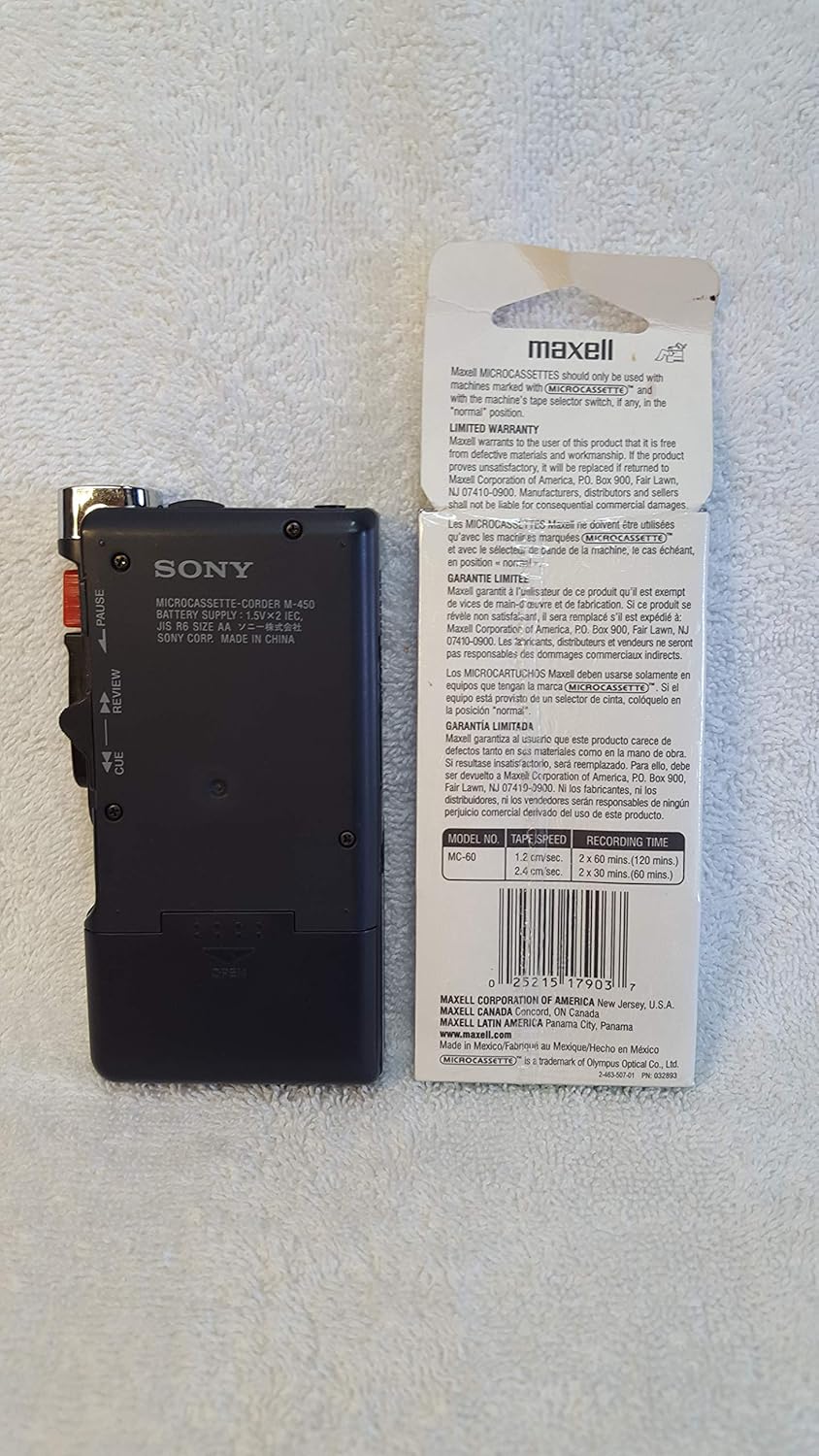 Sony M-450 Microcassette Recorder with 30 Hours of Battery Life