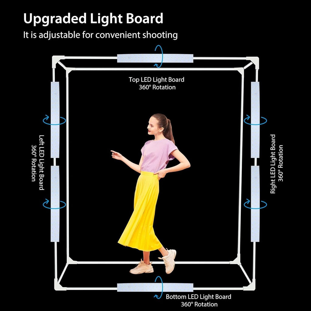 PULUZ Professional Large Photo Light Box Photography Studio, 47x31x78inch Large Lightbox Photo Video Continuous Lighting Softbox Shooting Tent Kit with 2 Colors PVC Backdrops