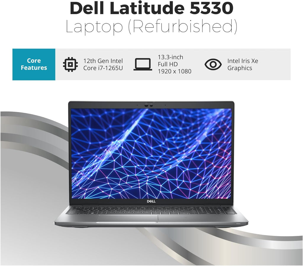 Dell Latitude 5330 13.3-inch FHD Laptop Intel Core I7-1265U 32GB RAM 512GB SSD Windows 11 Pro (Certified Refurbished)