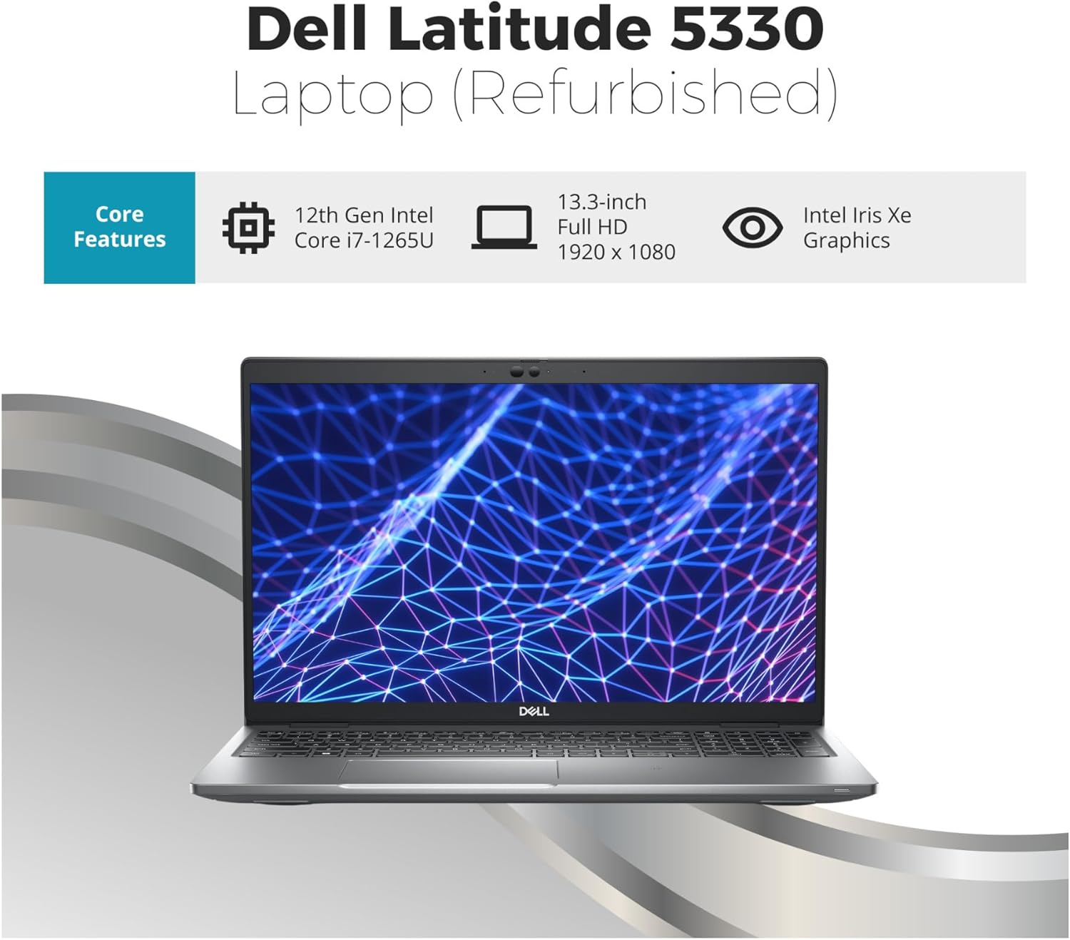Dell Latitude 5330 13.3-inch FHD Laptop Intel Core I7-1265U 32GB RAM 512GB SSD Windows 11 Pro (Certified Refurbished)