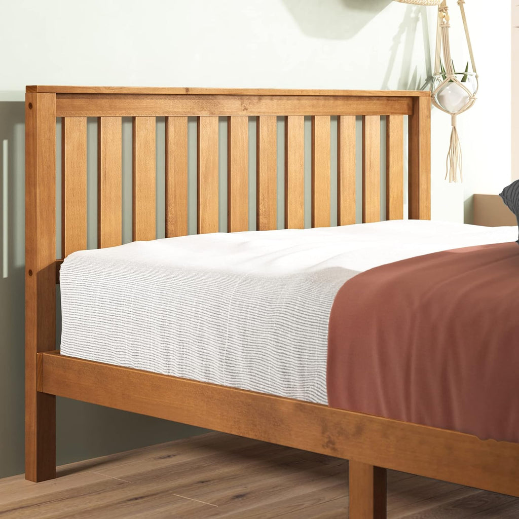 Zinus Alexia Wood Platform Bed Frame with headboard, Solid Wood Foundation with Wood Slat Support, No Box Spring Needed, Easy Assembly, Rustic Pine, King