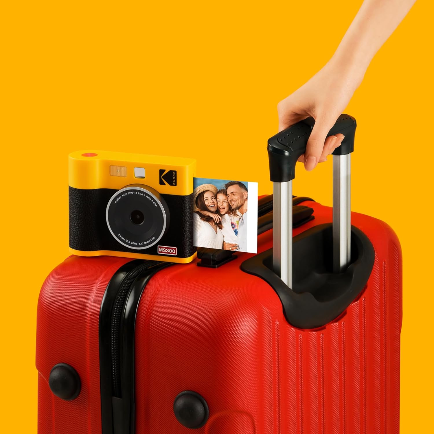 KODAK Mini Shot 3 ERA 3x3” Instant Digital Camera & Photo Printer, 38 Sheets, 2-in-1 Portable Print Camera, Bluetooth Smartphone Printer for iPhone & Android, 4PASS Dye Sublimation, Yellow