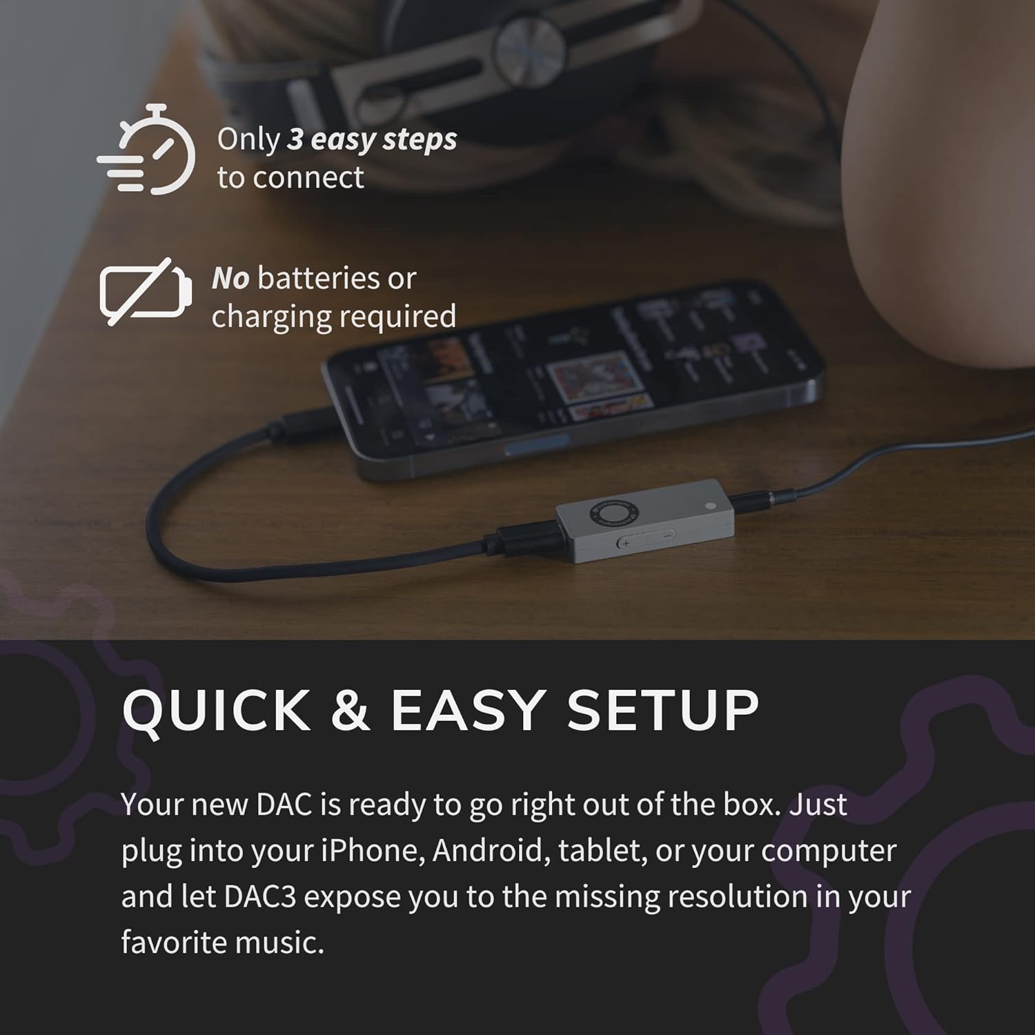 Audioengine DAC3 32-Bit Mobile Headphone Digital to Analog Converter for Hi-Res Music and Audio
