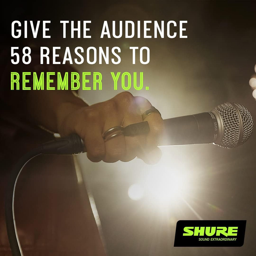 Shure SM58-LC Dynamic Vocal Microphone – Professional Handheld Cardioid XLR Mic for Singing, Live Performance, Studio Recording, Podcast & Broadcast, Black