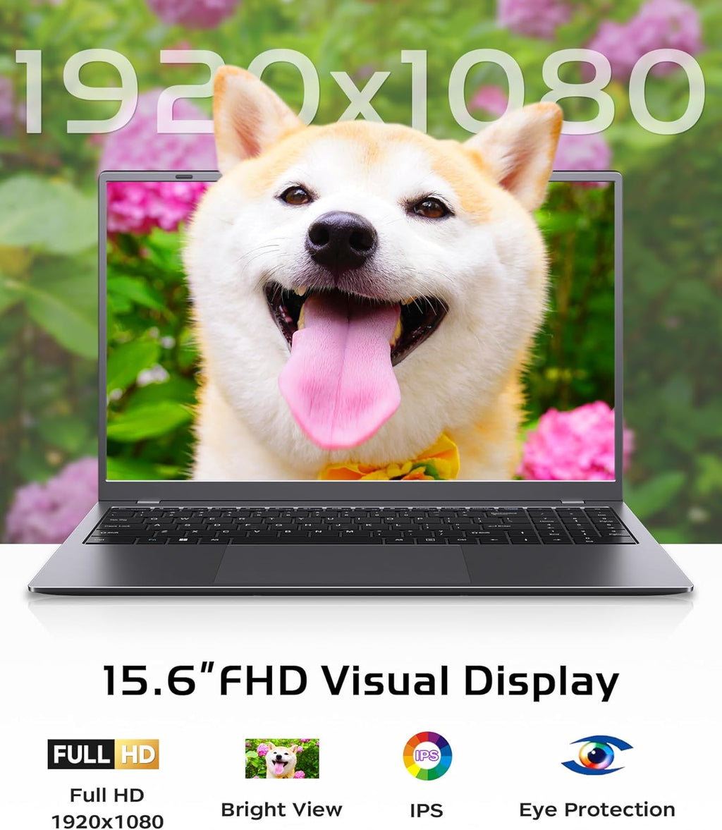 15.6 inch Laptop 16GB RAM - 512GB SSD Laptop Good for Business and Student, Pentium Processor (Up to 3.4GHz), IPS FHD Display, WIFI5 and BT5.0, Dual USB C, USB 3.2, HDMI