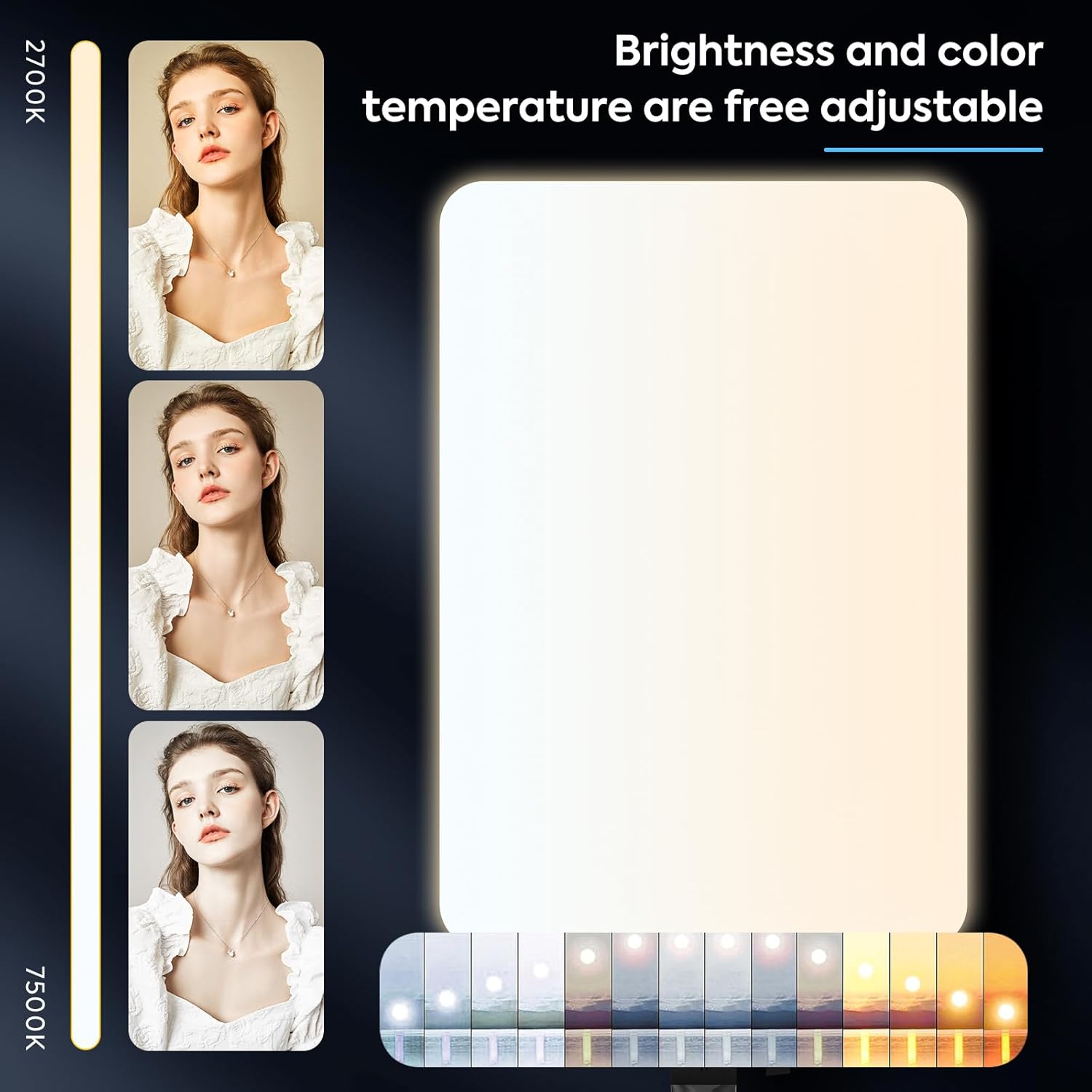 2-Pack 24'' LED Video Light Kit, Heorryn 2800-7500K Dimmable Photography Lighting with Remote and 75inches Stand, CRI 96+ Studio Lights for TikTok, YouTube, Game Streaming, Video Photography