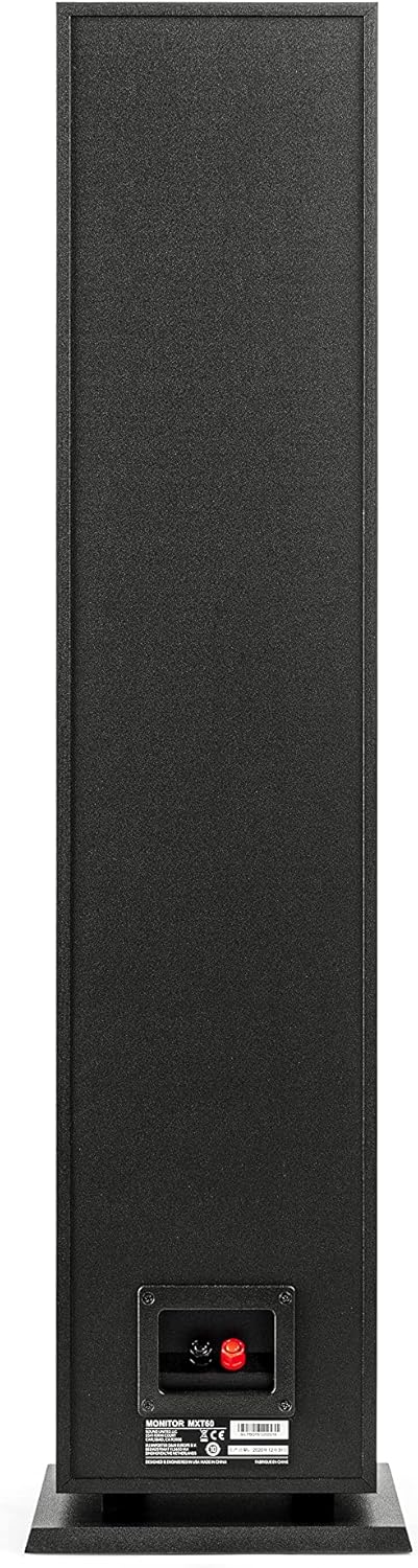 Polk Monitor XT60 Tower Speaker - Hi-Res Audio Certified, Dolby Atmos, DTS:X & Auro 3D Compatible, 1" Tweeter, 6.5" Dynamically Balanced Woofer, (2) 6.5" Passive Radiators (Single, Midnight Black)
