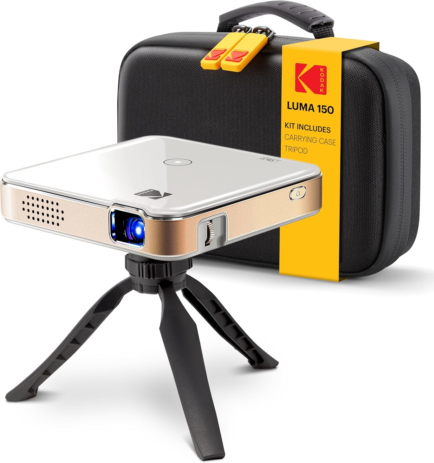 KODAK Luma 150 Mini Pico Projector - Pocket, White - Projector for Tracing & DIY Kit - Up to 120-Inch Display - Rechargeable Portable Wireless Travel Unit - HDMI & USB Input - Includes Travel Case