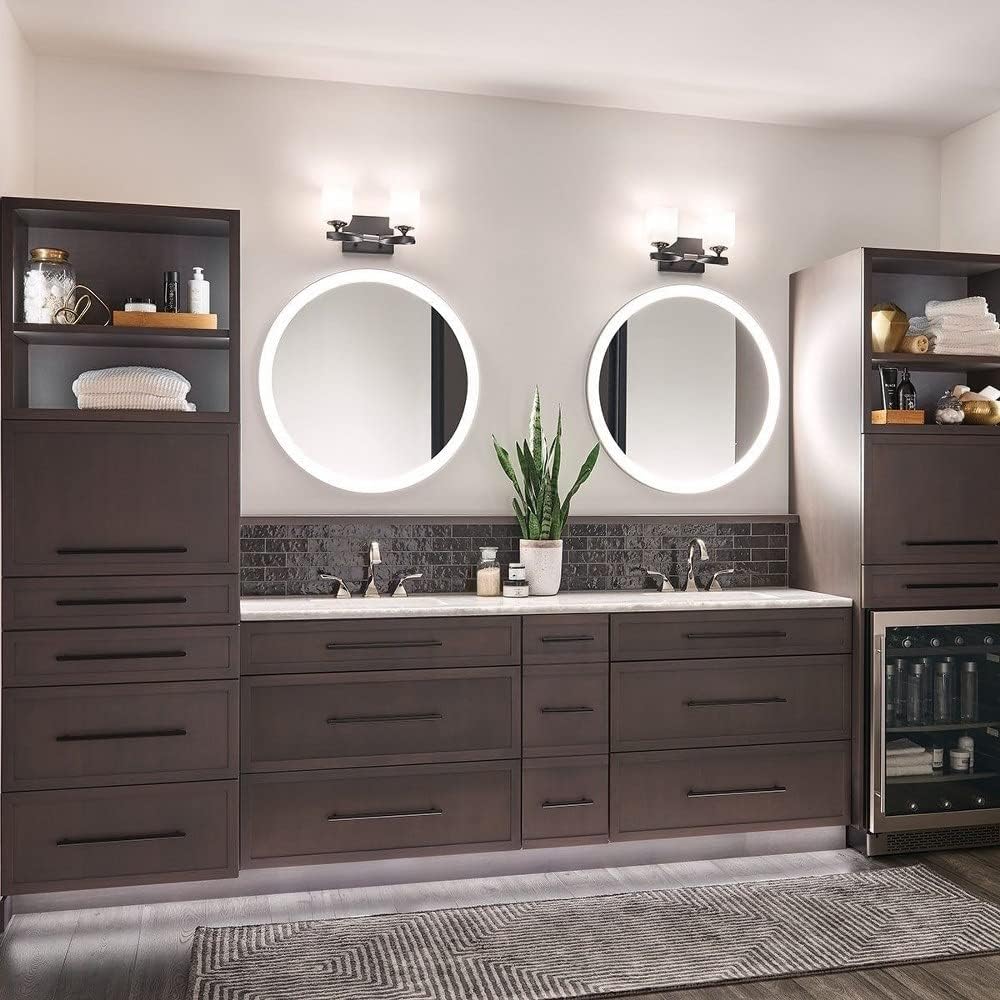 KICHLER Marette 13.5 " 2 Light Vanity Light with Satin Etched Cased Opal Glass in Brushed Nickel