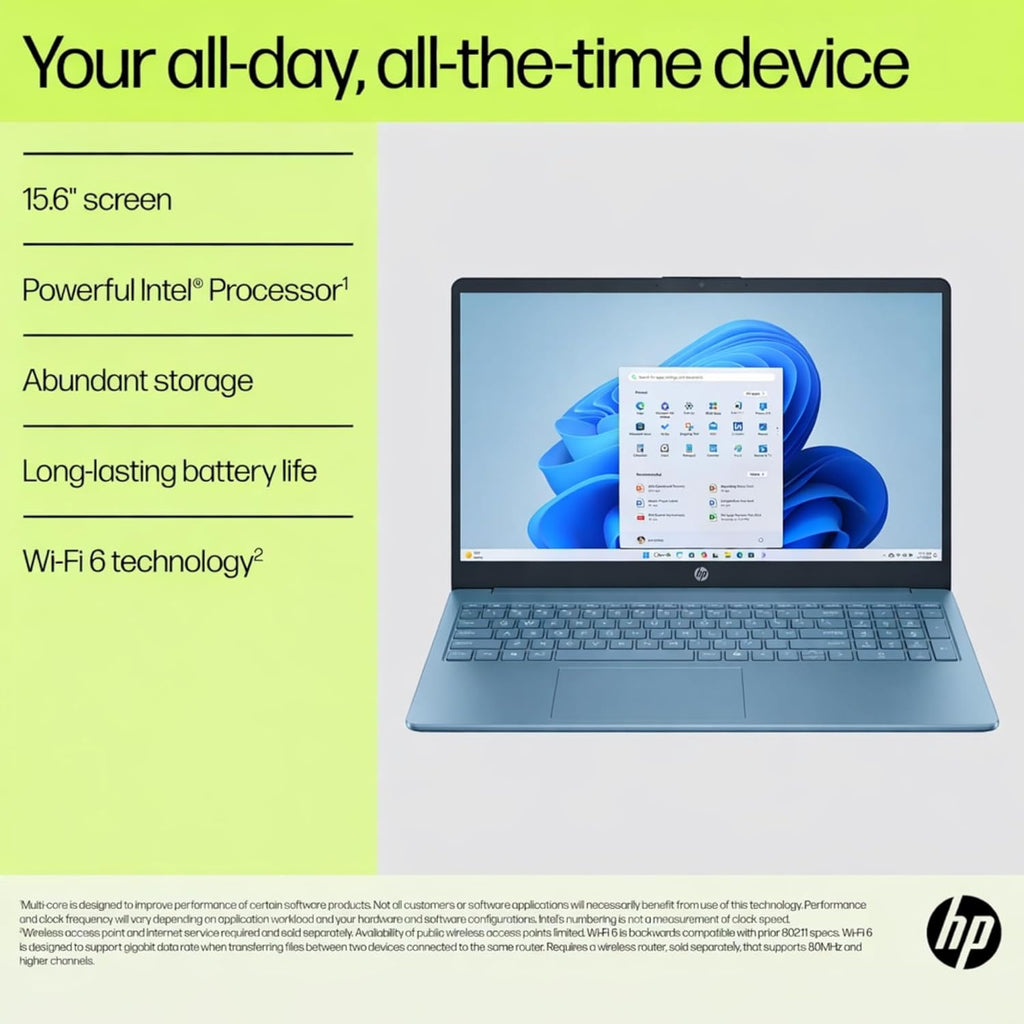 HP Ultrabook 15.6" Laptop, Microsoft 365 Included, Intel 13th 4-Core | 128GB UFS, no Mouse, Moonlight Blue