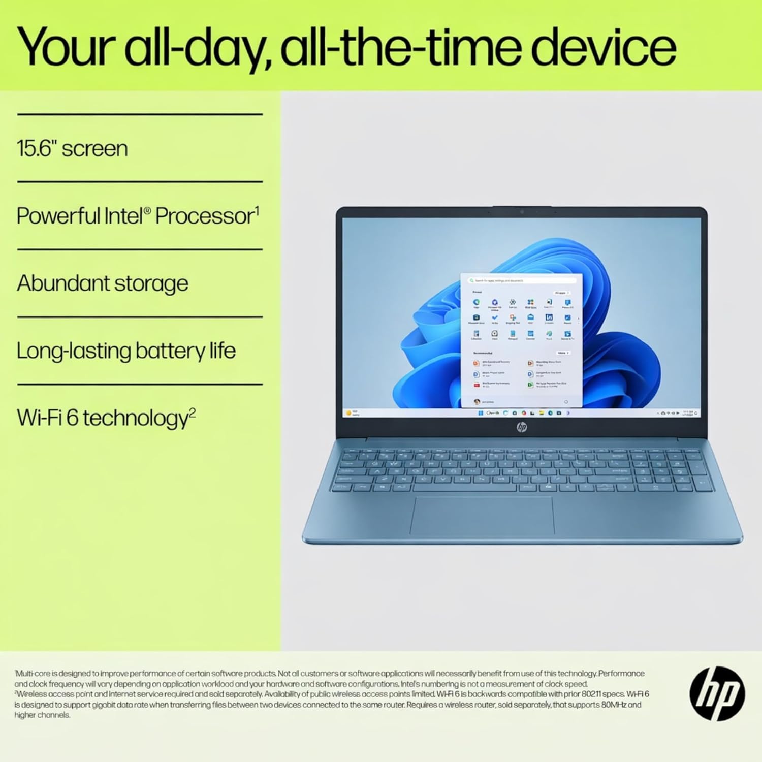 HP Ultrabook 15.6" Laptop, Microsoft 365 Included, Intel 13th 4-Core | 128GB UFS, no Mouse, Moonlight Blue
