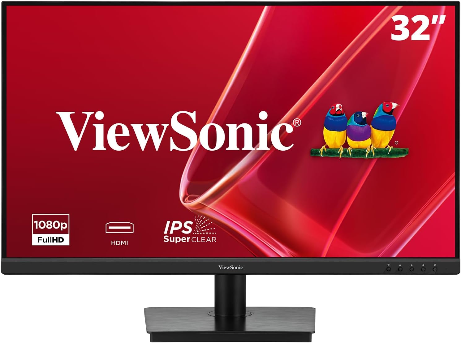 ViewSonic 32 Inch FHD 1080p IPS Computer Monitor, 75Hz Frameless Desktop Monitor with Built-in Speakers, Flicker-Free, Front Controls, HDMI and VGA for Home Office Productivity