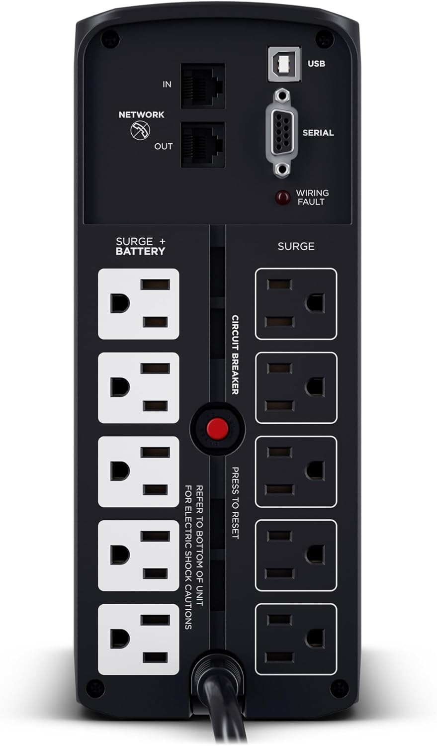 CyberPower CP850PFCLCD PFC Sinewave UPS Battery Backup and Surge Protector, 850VA/510W, 10 Outlets, AVR, Mini-Tower, UL Certified