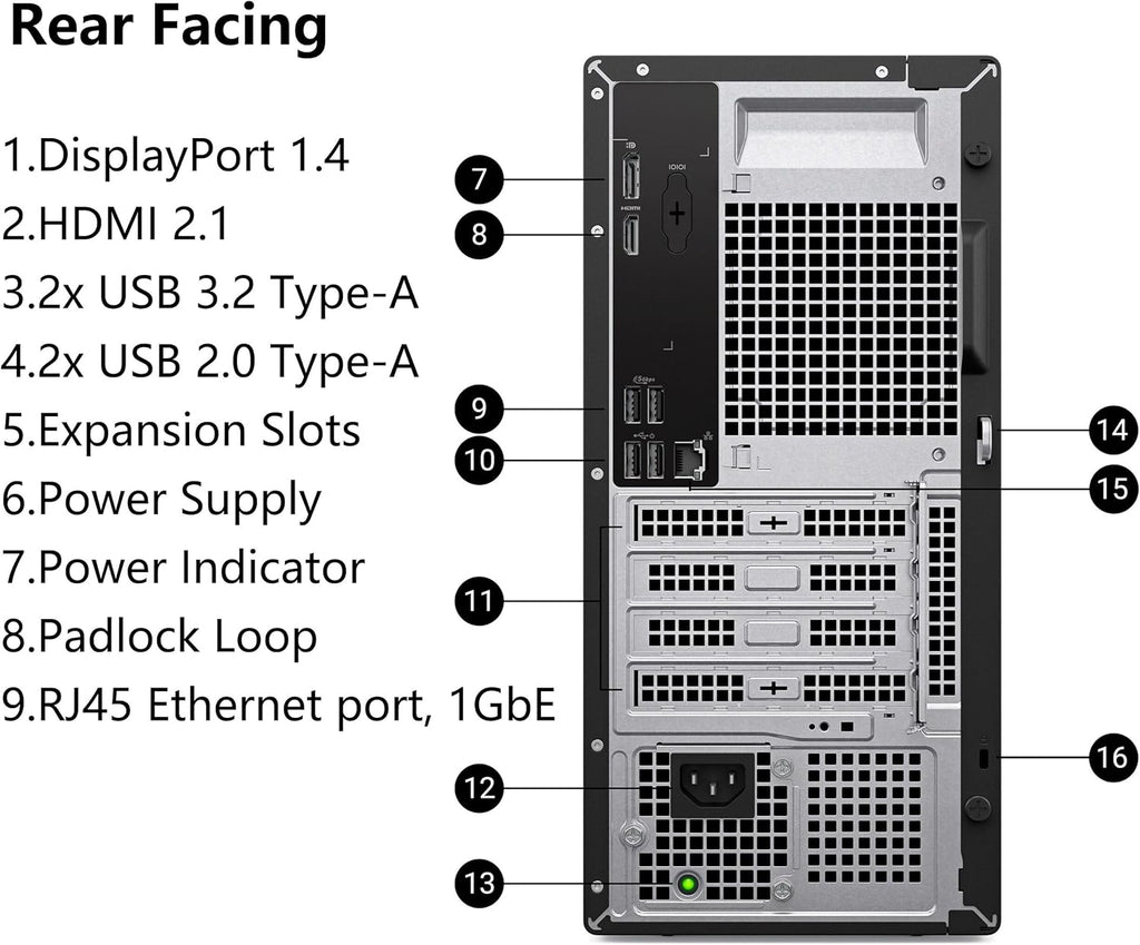 Dell Tower PC Ect1250 Business Desktop Computers,14th Gen Intel Processor, Copilot AI, 16GB DDR5, 512GB SSD, WiFi 6, Bluetooth, DisplayPort, HDMI, Type-C, Windows 11 Pro