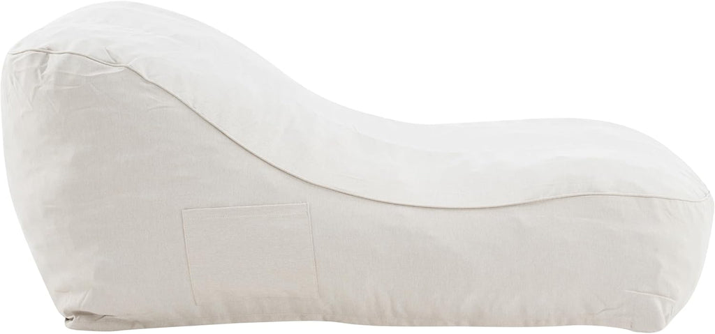Christopher Knight Home Hilar Outdoor Bean Bag Chair, Fabric Bean Bag Lounger for Adults and Kids, Outdoor Comfy Reading Chair, Patio Lounge Sofa for Poolside Garden, Beige