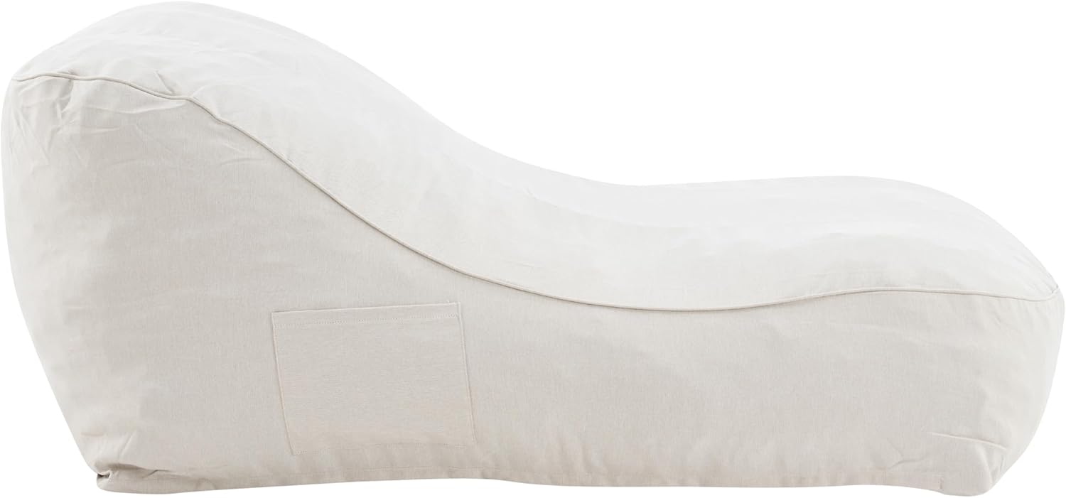 Christopher Knight Home Hilar Outdoor Bean Bag Chair, Fabric Bean Bag Lounger for Adults and Kids, Outdoor Comfy Reading Chair, Patio Lounge Sofa for Poolside Garden, Beige