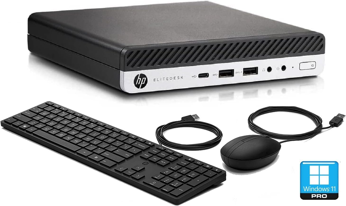 HP EliteDesk 800 G5 High-Performance Mini PC Desktop Computer, 9th Gen Intel Core i5-9500T, 32GB DDR4 RAM, 512GB SSD, Keyboard & Mouse, 4K Support, WiFi, Windows 11 Pro (Renewed)