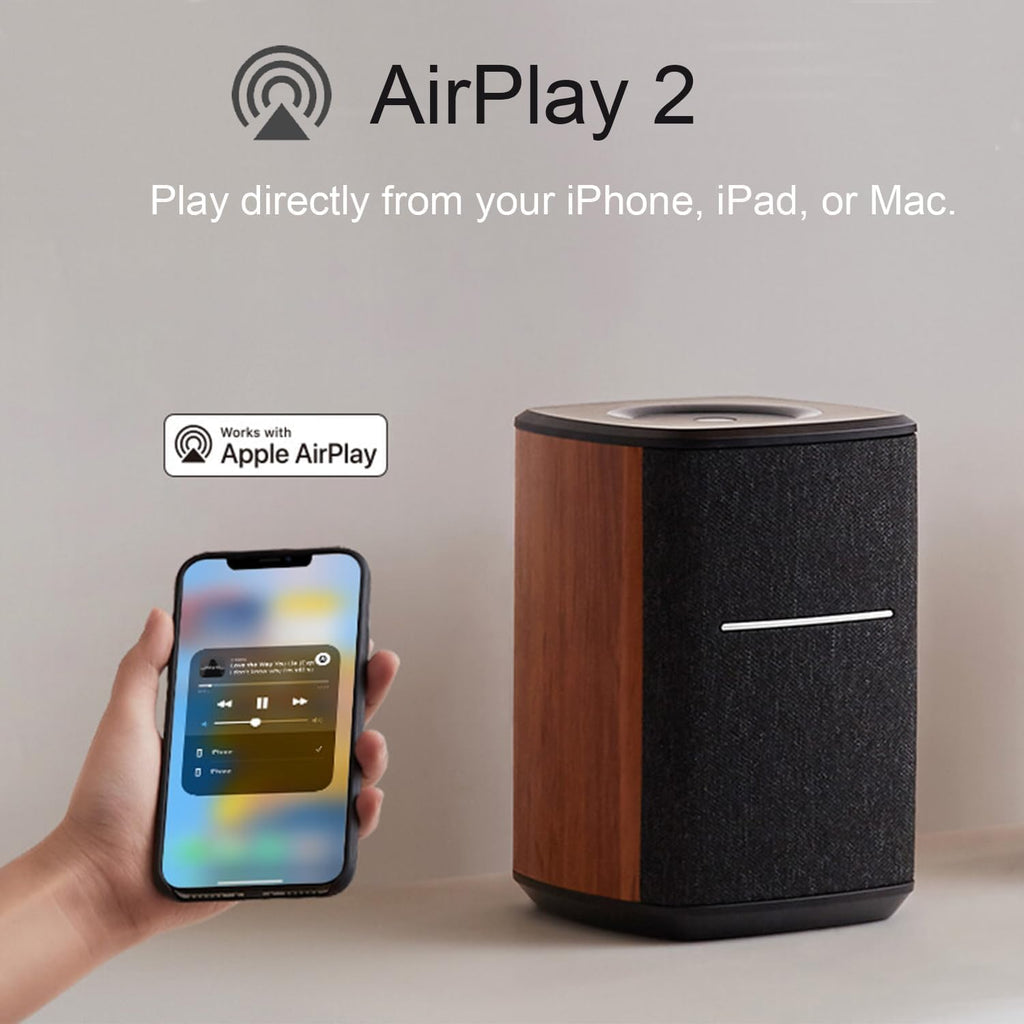 Edifier WiFi Smart Speaker Without Microphone, Compatible with Alexa, Supports AirPlay 2, Spotify Connect, Tidal Link, 40W RMS One-Piece Wi-Fi and Bluetooth Sound System, No Mic, MS50A
