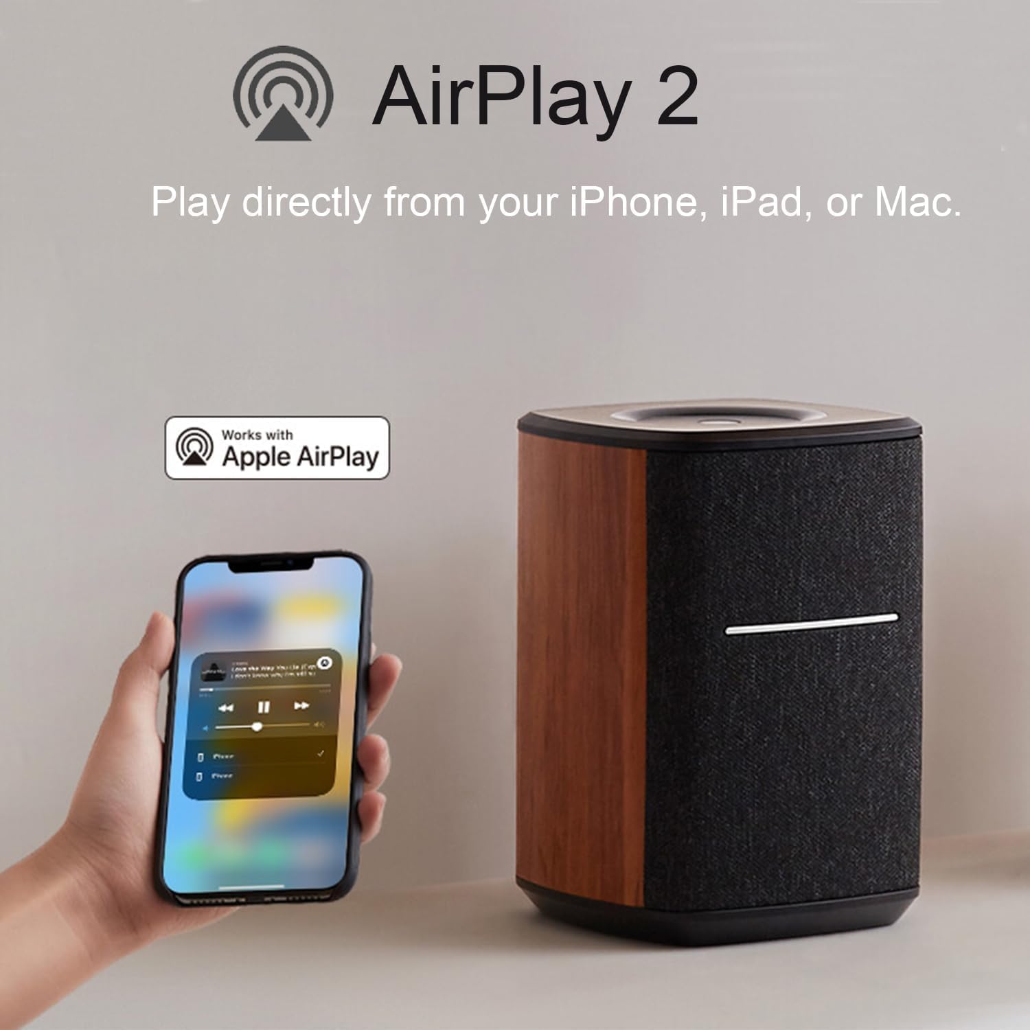 Edifier WiFi Smart Speaker Without Microphone, Compatible with Alexa, Supports AirPlay 2, Spotify Connect, Tidal Link, 40W RMS One-Piece Wi-Fi and Bluetooth Sound System, No Mic, MS50A