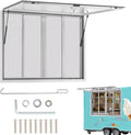 60" x 36" Concession Window for Food Truck, Aluminum Trailer Window with 4 Sliding 304 Stainless Steel Screens, Weatherproof, Lockable 85° Awning Door, w/Hook, No Glass