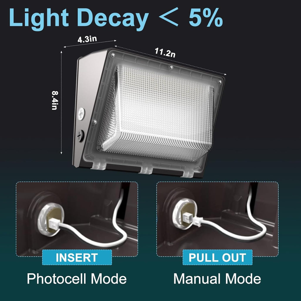 Lightdot 4Pack 200W LED Wall Pack Lights, 100-277v Dusk to Dawn with Photocell, 30000Lm(150Lm/W) 5000K IP65 Outdoor Exterior Lighting for Warehouse,Building,Yard,Factory,Garage, ETL(Height:15~30ft)