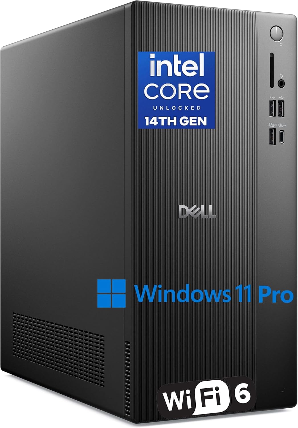 Dell Tower PC Ect1250 Business Desktop Computers,14th Gen Intel Processor, Copilot AI, 16GB DDR5, 512GB SSD, WiFi 6, Bluetooth, DisplayPort, HDMI, Type-C, Windows 11 Pro
