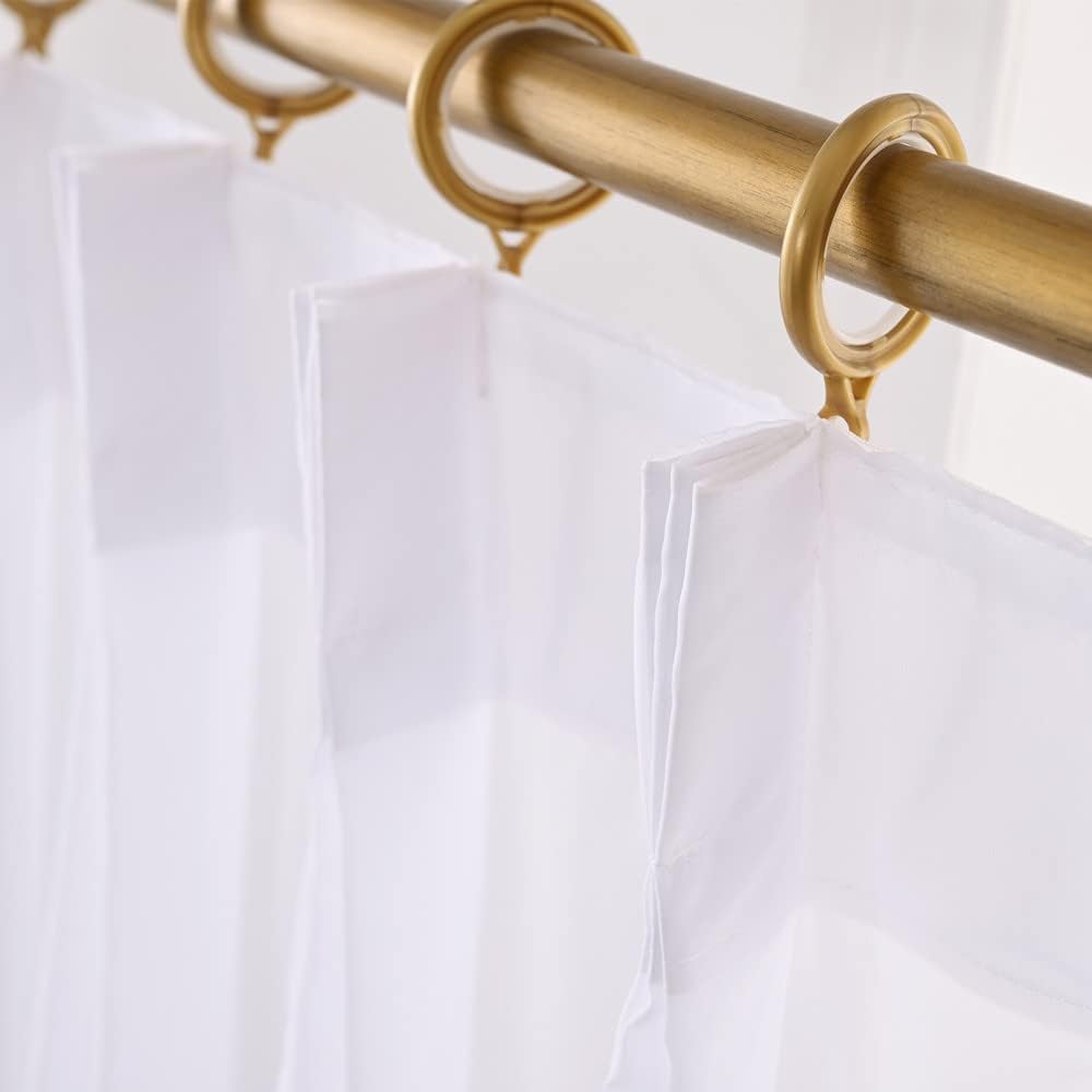 Pure White Chiffon Triple Pinched Pleats French Pleated 84 Inches Long Sheer Curtains for Living Room Window Treatment Tulle Kitchen Voile Bedroom Drapes (Pure White, 60W x 84L (2 Panels))