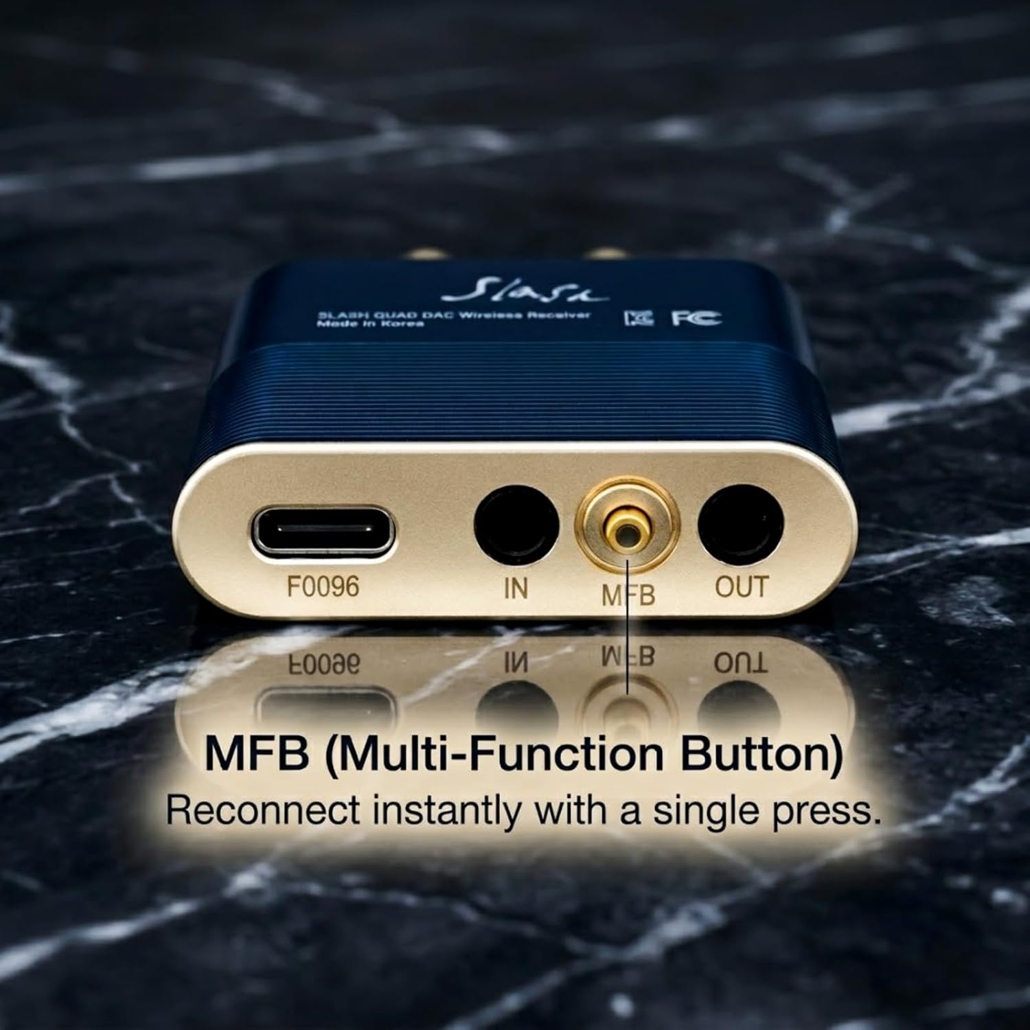 Slash6 Hi-Res Bluetooth Audio Receiver for Home Stereo, Audiophile Wireless Adapter with ESS Quad DAC (ES9219), Optical in/Out, USB DAC Mode, LDAC & aptX Adaptive/HD, AAC