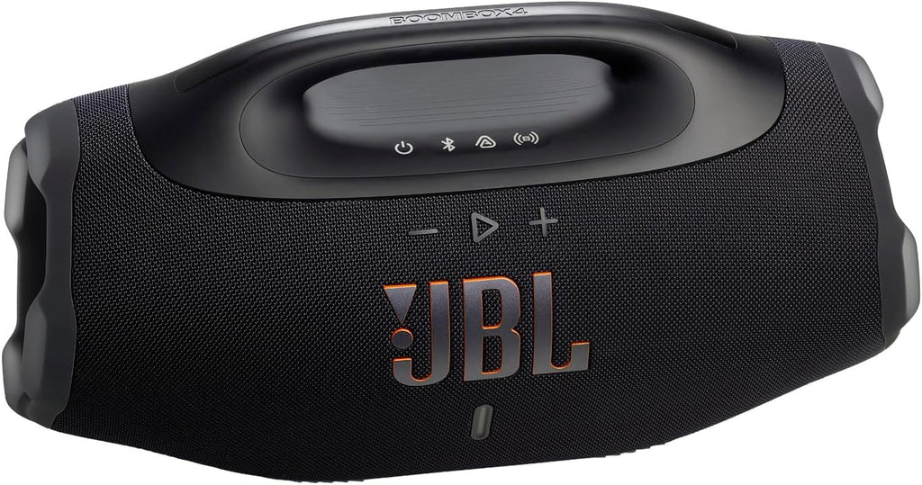 JBL Boombox 4 - Most Powerful Portable Waterproof Speaker with Massive Pro Sound, Up to 34 Hours of Playtime, & Multi-Speaker Connection by Auracast™ (Black)