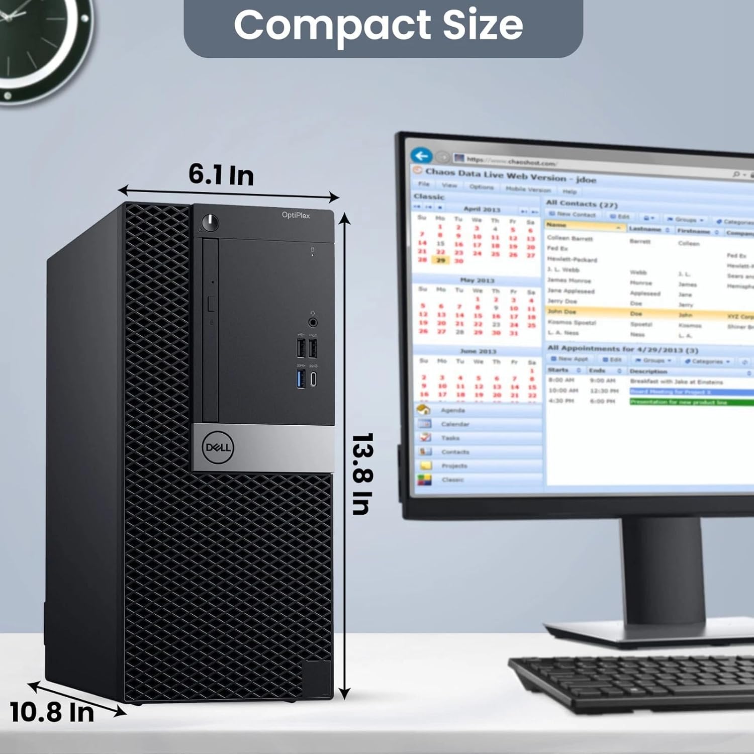 Dell Tower Desktop PC – Intel Core i7-7700 7th Gen Processor – 16GB DDR4 RAM – 512GB SSD – Keyboard & Mouse – Wi-Fi – Office, Home, Business Desktop Computer Windows 11 Pro (Renewed)