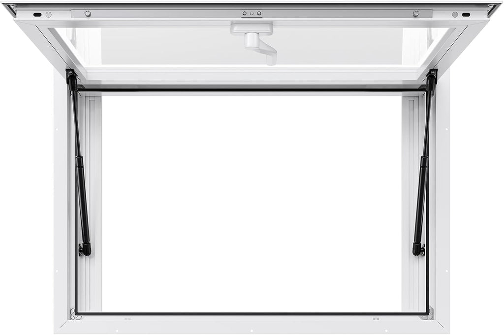 VEVOR Concession Window Aluminum Alloy Frame Service Windows for Food Truck, Up to 85 Degrees Stand Serving Window with Awning Door and Drag Hook (2 left&right sliding windows, 36x24in)