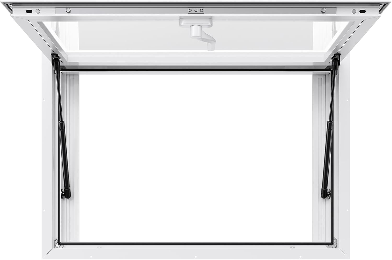 VEVOR Concession Window Aluminum Alloy Frame Service Windows for Food Truck, Up to 85 Degrees Stand Serving Window with Awning Door and Drag Hook (2 left&right sliding windows, 36x24in)