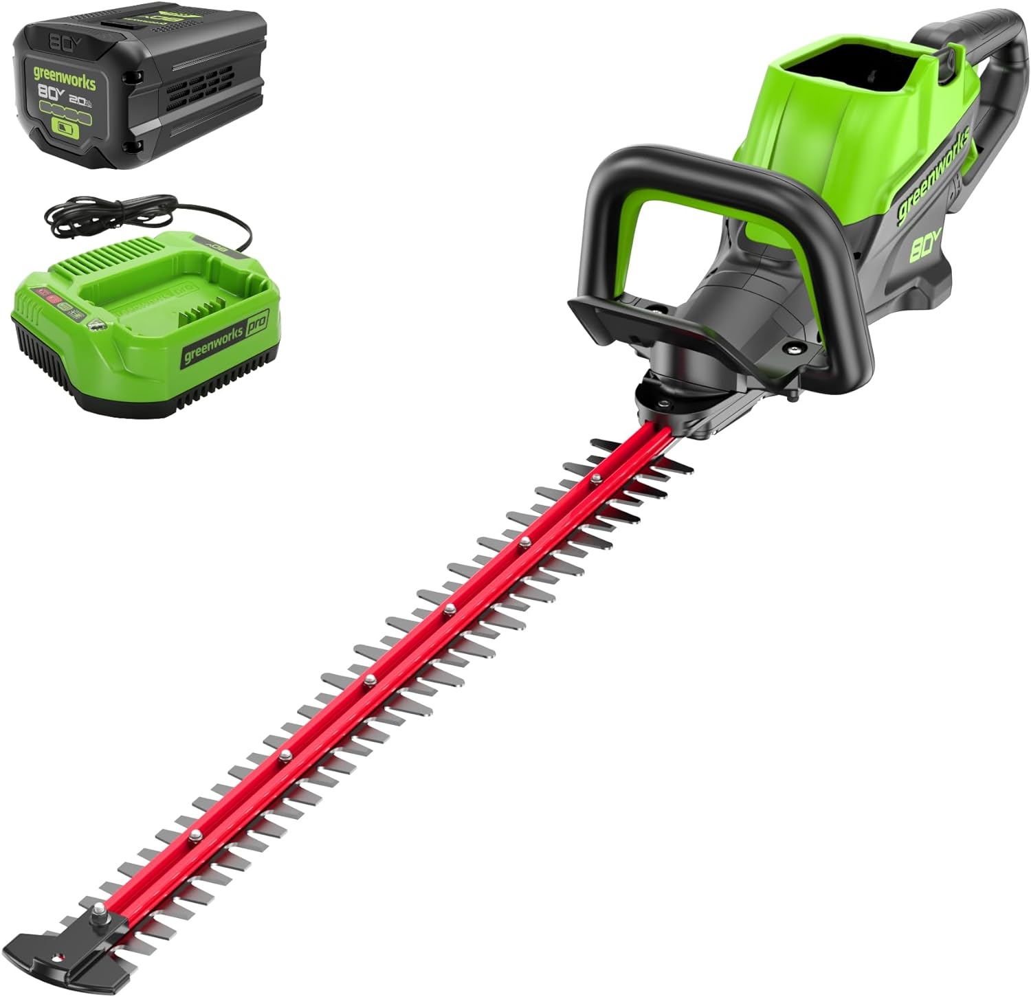 Greenworks 80V 26" Brushless Hedge Trimmer with 2.0Ah Battery and 2A Charger