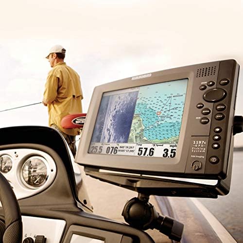 RAM Mounts Heavy-Duty Marine Electronics Mount, D Size 2.25" Ball with Short Arm, Drill-Down Mount for Fish Finders & Chartplotters, 11" x 3" Plate RAM-D-111U-C