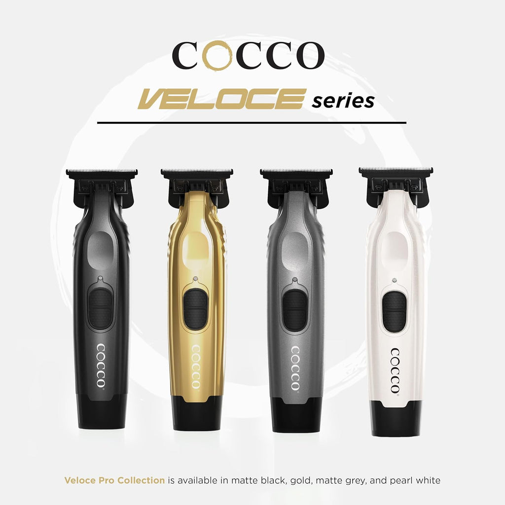 Cocco Veloce Pro Trimmer, Digital Gap Ambassador DLC Blade Edger, High-Torque Brushless BLDC Motor, Cordless, All-Metal Design, Lithium-Ion Battery, Charging Base Included,