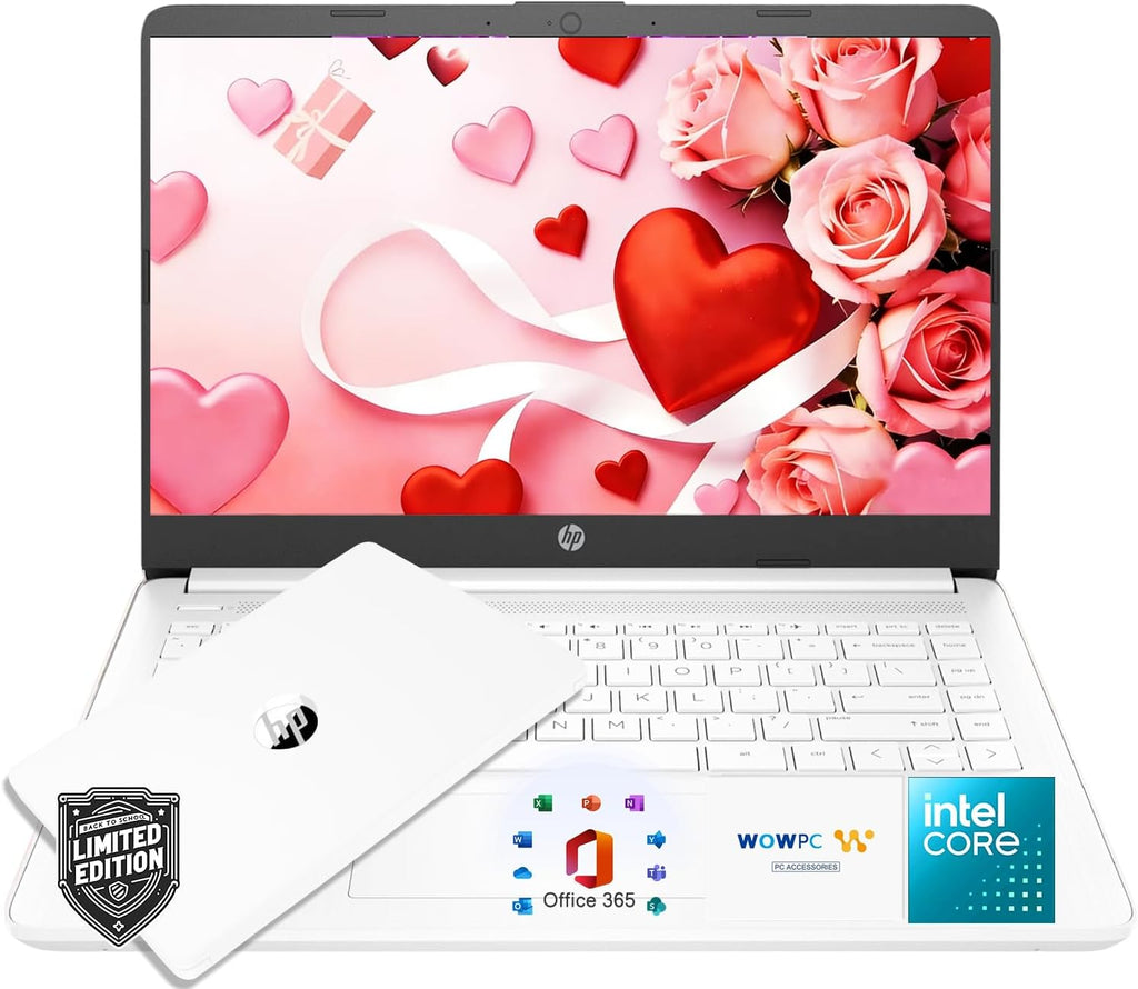 HP Ultrabook Laptop with Copilot AI • 2026 Edition • Latest Intel 4-Core N150 CPU • 8GB RAM • 128GB SSD • Microsoft 365 • Windows 11 • Thin & Portable • w/o Mouse