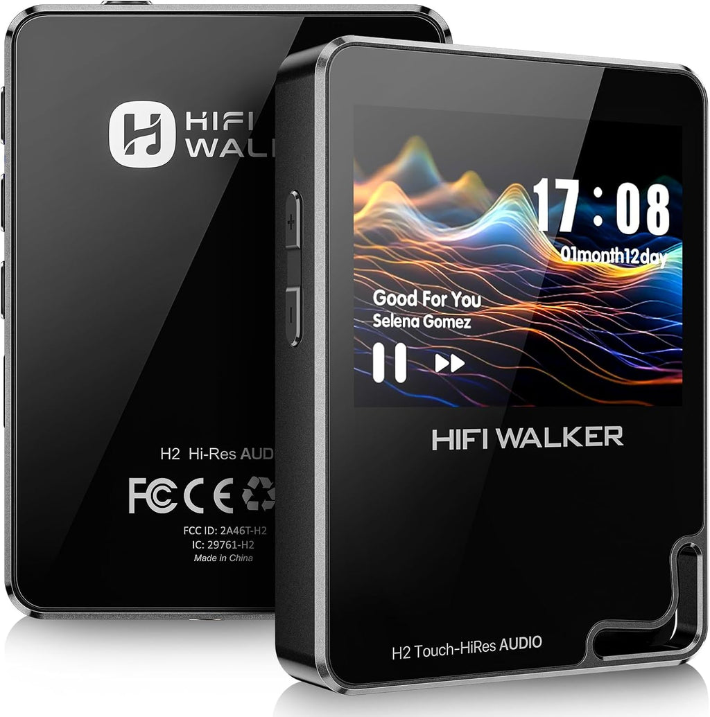 HIFI WALKER Hi-Res MP3 Player with Bluetooth, H2 Touch 2.4" HD Touchscreen, DSD/FLAC Lossless Audio Player, 128GB SD Card Included, Supports up to 512GB